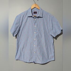 UNTUCKit Men’s L Palm Tree All Over Print Short Sleeve Button Shirt Casul Beachy